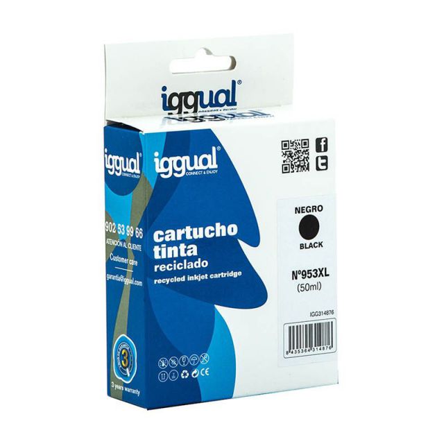 Iggual Cartucho Reciclado Hp N 953xl L0s70ae Negr